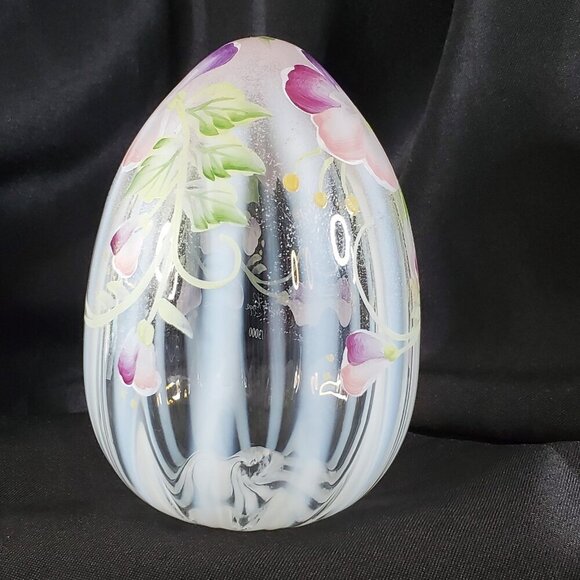 Fenton Art Glass Hand Painted Egg Limited Edition French Opalescent Milk glass - Picture 6 of 16